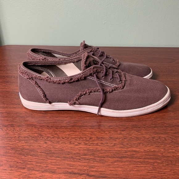 Keds | Fringe Detail Brown Canvas Sneakers - 7 - Picture 5 of 9